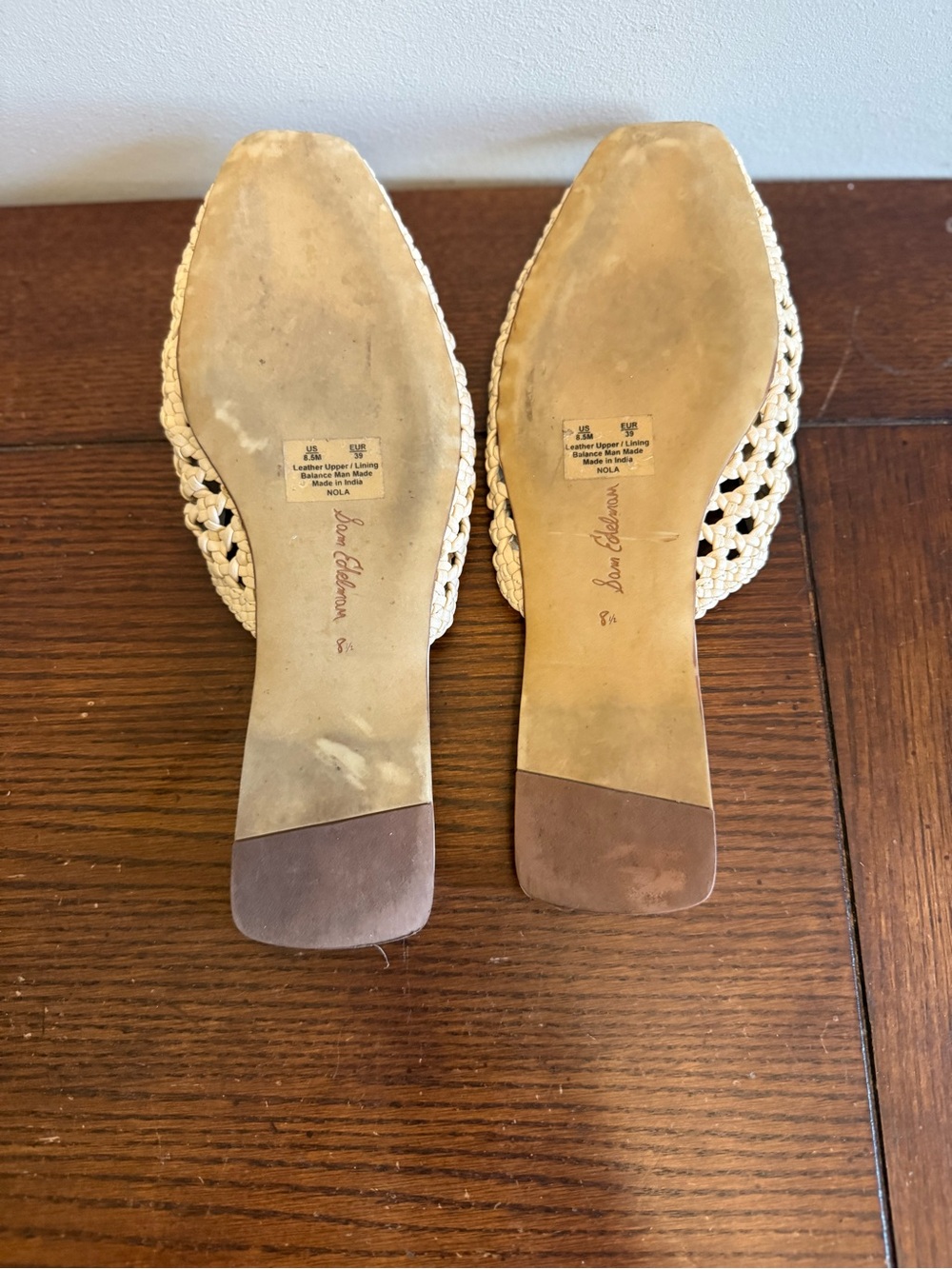 Sam Edelman Nola Cream Woven Square-Toe Slide Mules - Picture 7 of 7